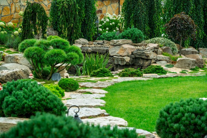 Natural Stone Path in a Lush Garden